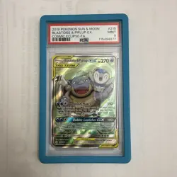 Pokemon 2019 SM Cosmic Eclipse Blastoise Piplup Tag Team GX #215/236 PSA 9 - Image 2