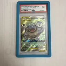 Pokemon 2019 SM Cosmic Eclipse Blastoise Piplup Tag Team GX #215/236 PSA 9 - Image 3
