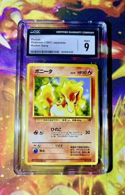 1997 Pokemon JAPANESE TEAM ROCKET #77 PONYTA Cgc 9 MINT - Image 1