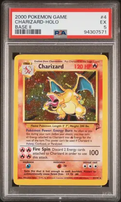 2000 Pokemon Game Base 2 #4 Charizard Holo PSA 5 - Image 1