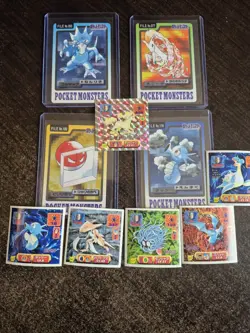 Pokemon Carddass Pocket Monster Vintage Lot With Vintage Japanese Amada Stickers - Image 1