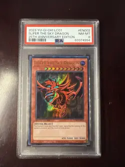 2023 Yu-Gi-Oh! LCO1 25th Anniversary Slifer The Sky Dragon PSA 8 - Image 1