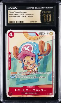 2025 ONE PIECE JPN PROMO CARDS #P-101 TONY TONY CHOPPER CGC 10 PERFECT - Image 1