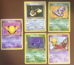 Lot Of 5 Team Rocket Pokemon Cards: Zubat, Eevee, Ekans, Abra, Drowsee - Image 1