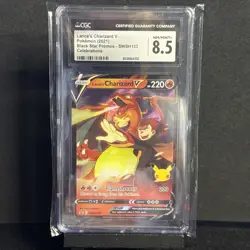 CGC 8.5 Lance's Charizard V Black Star Promos SWSH133 2021 Pokemon Card - Image 1