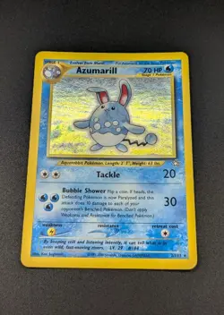 Azumarill 2/111 Neo Genesis Holo Rare Pokemon Card - MP - Image 2
