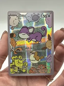 After Skool Hobby V2 #08 Ditto Ratatta Holo Fan Art Card Genetic Mystery Pokemon - Image 2