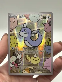 After Skool Hobby V2 #72 Ditto Dratini Holo Fan Art Card Genetic Mystery Pokemon - Image 2