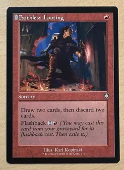 Magic The Gathering Faithless Looting Retro Frame Card, Brother’s War - Image 1