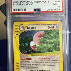 2003 Pokemon BLISSEY Aquapolis HOLO Foil Rare e-Reader Card H6/H32 - PSA 9 MINT - Image 2