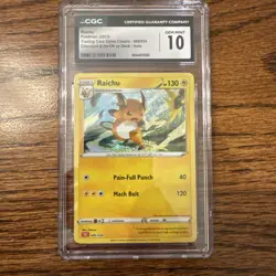 CGC 10 Raichu Holo 009/034 Trading Card Game Classic CLC Pokemon Card - Image 1