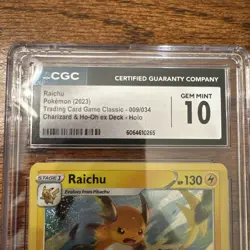 CGC 10 Raichu Holo 009/034 Trading Card Game Classic CLC Pokemon Card - Image 2