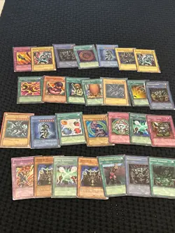 Vintage Yu-Gi-Oh Collection Lot Of 28 Holographic Cards Heavily Played HP DMG - Image 1