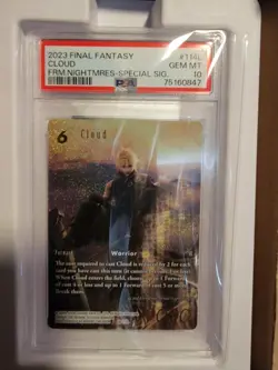 Final Fantasy VII Cloud 19-114L Full Art Foil Signature Card PSA Mint 10! - Image 1