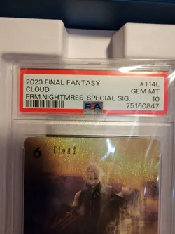 Final Fantasy VII Cloud 19-114L Full Art Foil Signature Card PSA Mint 10! - Image 2