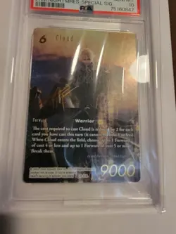 Final Fantasy VII Cloud 19-114L Full Art Foil Signature Card PSA Mint 10! - Image 3