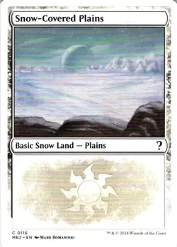 MTG Snow-Covered Plains (White Border) (116) | NM | Mystery Booster 2 {MB2} - Image 1