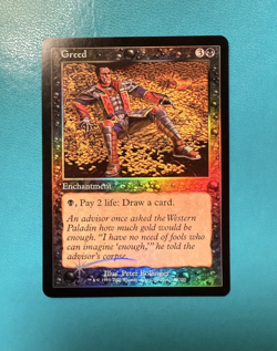 Greed MTG Core 7th Edition FOIL Black Rare Sorcery NM #140 of 350 - TX - Image 1