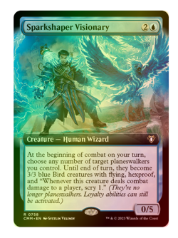 Sparkshaper Visionary (Extended Art) Foil Commander Masters MTG - Image 1