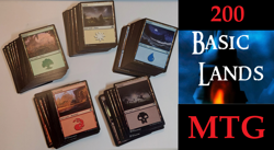 200x Basic lands (40 per color) MTG Swamp, Island, Mountain, Plains, Forest - Image 1