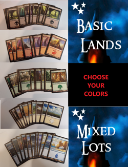 20x Basic Lands *CHOOSE COLORS* = SWAMP, MOUNTAIN, ISLAND, FOREST, PLAINS - mtg - Image 1