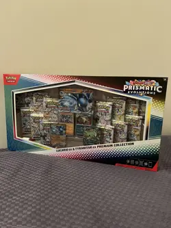 Pokemon Prismatic Evolutions Lucario ex & Tyranitar ex Premium Collection - Image 1