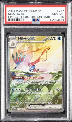 2024 POKEMON SSP EN-SURGING SPARKS SPECIAL ILLUSTRATION RARE MILOTIC EX PSA 10 - Image 1