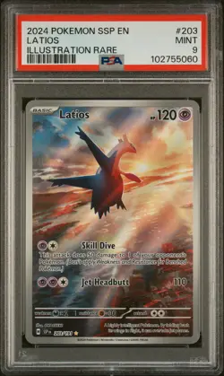 2024 POKEMON SSP EN-SURGING SPARKS ILLUSTRATION RARE #203 LATIOS PSA 9 - Image 1