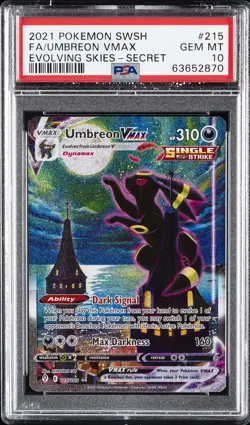 2021 POKEMON SWORD & SHIELD EVOLVING SKIES SECRET FULL ART/UMBREON VMAX PSA 10 - Image 1