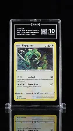 2020 POKEMON BLACK STAR PROMOS COSMOS HOLO #SWSH029 RAYQUAZA TAG 10 - Image 1