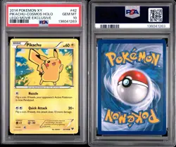 2014 PIKACHU POKEMON XY COSMOS HOLO LEGO MOVIE EXCLUSIVE PROMO PSA 10 - Image 3