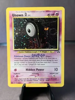 Pokemon TCG Unown A 14/75 Neo Discovery Unlimited Holo Rare 2001 WOTC VTG NM - Image 1