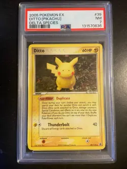 2005 Pokemon Delta Species Ditto (Pikachu) 39/113 PSA 7 - Image 1