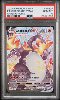 2021 POKEMON SWORD & SHIELD SHINING FATES #SV107 FULL ART/CHARIZARD VMAX PSA 10 - Image 1