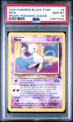 2000 POKEMON PROMO BLACK STAR POKEMON LEAGUE #8 MEW PSA 10 - Image 1