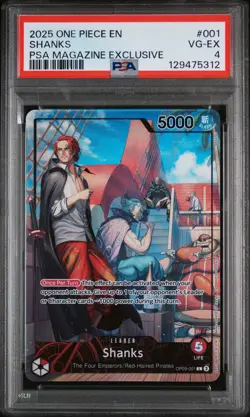2025 ONE PIECE PROMOS PSA MAGAZINE EXCLUSIVE #001 SHANKS PSA 4 - Image 1