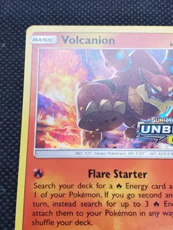 Volcanion SM179 Holo, Unbroken Bonds Prerelease Promo Stamped Pokemon Card NM - Image 4