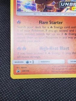 Volcanion SM179 Holo, Unbroken Bonds Prerelease Promo Stamped Pokemon Card NM - Image 5