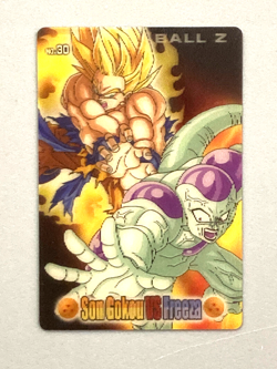 Son Goku vs Frieza - No.30 - Dragon Ball Plastic Gummy 3D Card Japanese - Image 1