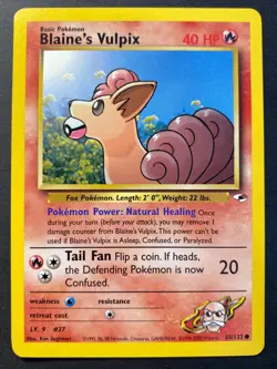 Blaine's Vulpix 65/132 Gym Heroes Common Pokemon TCG Card - Near Mint - Image 1