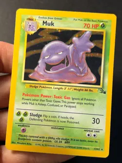 Muk 13/62 Fossil Unlimited Holo Rare - WOTC Pokemon Card LP + - Image 3