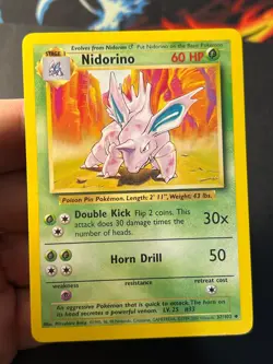 Nidorino 37/102 4th Print Base Set - Uncommon Pokemon Card - WOTC MP - Image 4