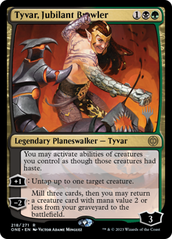 Tyvar, Jubilant Brawler (Promo Pack) [Phyrexia: All Will Be One Promos] Foil Ne - Image 1