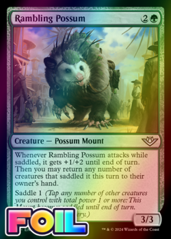 x1 Rambling Possum OTJ MTG 176 FOIL UNCOMMON M/NM 1x - Image 1