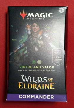 Sealed Commander Deck VIRTUE AND VALOR Magic the Gathering Wilds of Eldraine MTG - Image 1