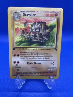 Graveler 1st Edition Fossil Pokemon Card Uncommon 37/62 WOTC - Near Mint NM - Image 1