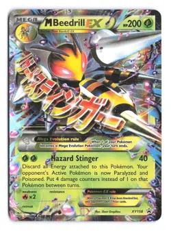 MEGA M BEEDRILL EX Promo XY158 Pokemon TCG 2016 XY Black Star Promo Mega Holo B - Image 1