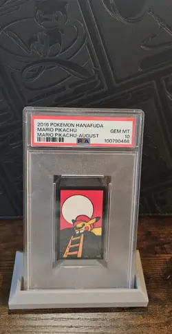 2016 POKEMON HANAFUDA MARIO PIKACHU AUGUST MARIO PIKACHU PSA 10 - Image 1