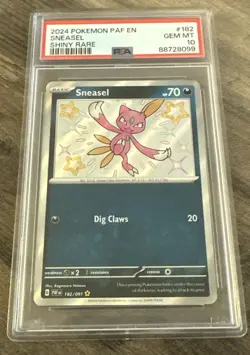 2024 Pokemon PAF En-Paldean Fates Shiny Rare Sneasel #182 PSA 10 - Image 1