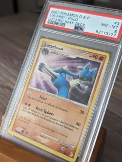 2007 Pokemon DP Lucario Half Deck Lucario Holo #3 PSA 8 - Image 2